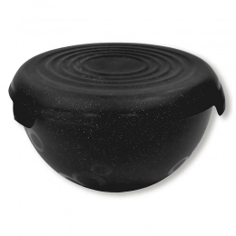 Plastic bowl with lid black colour 1,5L