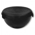 Plastic bowl with lid black colour 1,5L