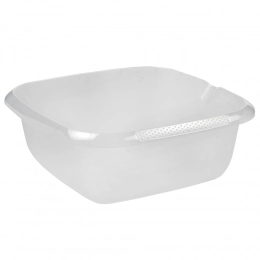 Square bowl 34x34cm 8l transparent