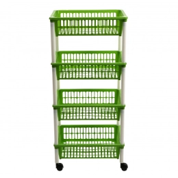 Storage unit with 4 shelves on wheels 85x29cm