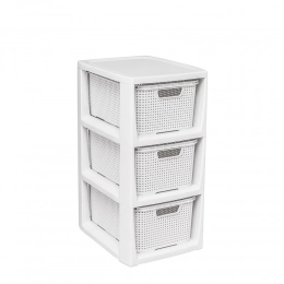Storage unit 3 drawers 24,1x29,6x51 cm white