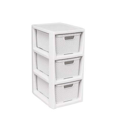
                                                Хранилище с 3 ящиками 24,1x29,6x51 см белого цвета.
                                                