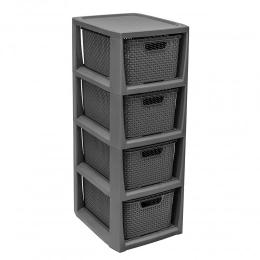 Storage unit 4 drawers 24,1x29,6x64 cm anthracite