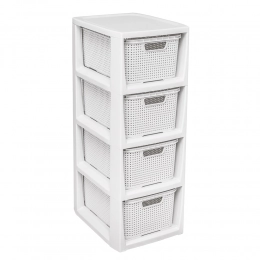 Storage unit 4 drawers 24,1x29,6x64 cm white