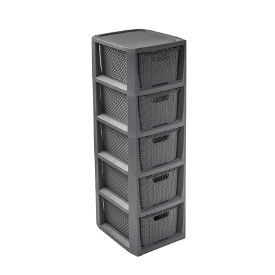 
                                                Хранилище с 5 ящиками 24,1x29,6x80 см антрацит
                                                