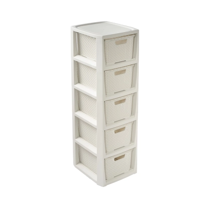 
                                                Хранилище с 5 ящиками 24,1x29,6x80 см белого цвета.
                                                