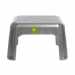 Rectangular stool 36.5x30x24cm silver