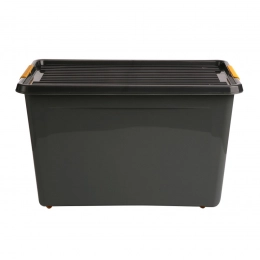 Solidstorebox storage container with lid on wheels 58x39x35cm 60l