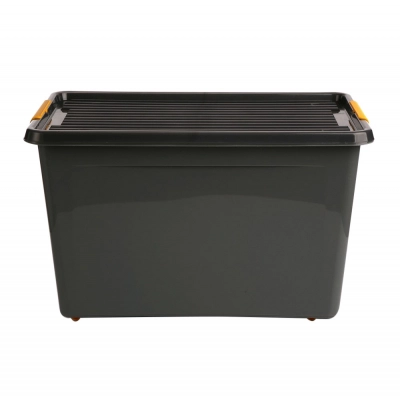 
                                            Solidstorebox storage container with lid on wheels 58x39x35cm 60l
                                            