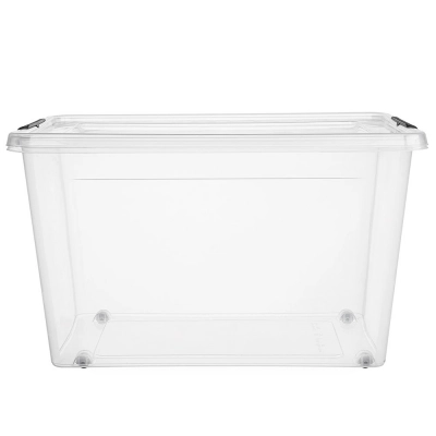 
                                            Simple store storage container with lid on wheels 58x39x35cm 60 L
                                            