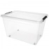 Simple store storage container with lid on wheels 58x39x35cm 60 L Simple store storage container with lid on wheels 58x39x35cm 60 L