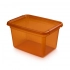 Basestore container with lid and clips, 28x38x22,5 cm 15 L amber
