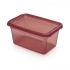 Basestore container with lid and clips, 28x38x22,5 cm 15 L rhubarb