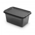 Контейнер Basestore с крышкой и зажимами, 19x28x13 см, 4,5 л, угольный