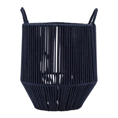 
                                            Woven basket with handles, 26x26x31 cm, navy blue
                                            