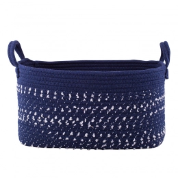 Rectangular woven basket, 27x37x20 cm, navy blue
