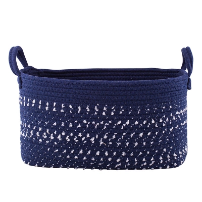 
                                            Rectangular woven basket, 27x37x20 cm, navy blue
                                            