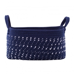 Rectangular woven basket, 21x31x16 cm, navy blue