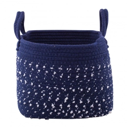 Плетеная корзина, 25x25x20 см, темно-синяя