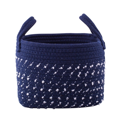 
                                            Плетеная корзина, 22x22x17 см, темно-синяя
                                            