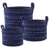 Набор из 3 темно-синих хлопковых корзин 32+28+24см Набор из 3 темно-синих хлопковых корзин 32+28+24см