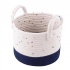 Набор из 3 бело-синих хлопковых корзин 32+28+24см Набор из 3 бело-синих хлопковых корзин 32+28+24см