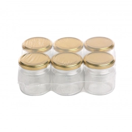Set of 6 jars to-200+caps 4z