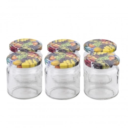 Set of 6 jars to-200 + cap printed fi 66 4z