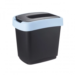 Basket with lid 15 L black/blue pastel