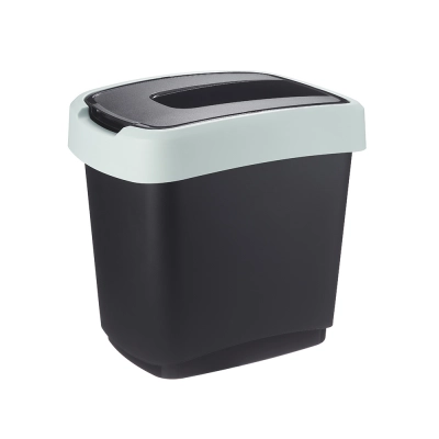 
                                            Корзина с крышкой 15 л черно-зеленая пастель
                                            