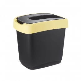 Basket with lid 15 L black/yellow pastel