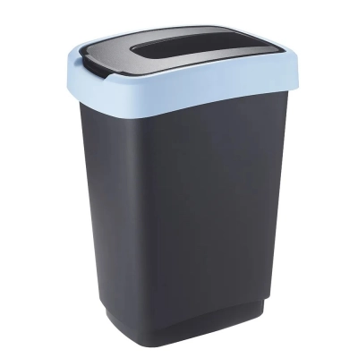 
                                            Корзина с крышкой 25 л черно-синяя пастель
                                            