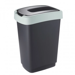 Basket with lid 25 L black/green pastel