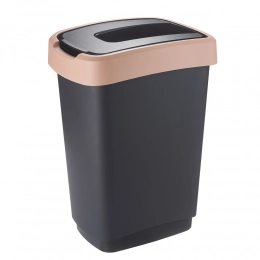 Basket with lid 25 L black/brown pastel