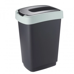 Basket with lid 50 L black/green pastel