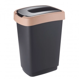 Basket with lid 50 L black/brown pastel