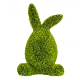 Flocking rabbit in green color 12x9x18,5 cm