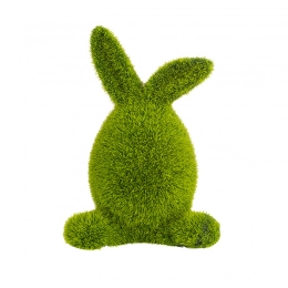 Flocking rabbit in green color 10x7,5x14,5 cm