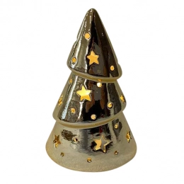 Gold christmas tree for t-light 10x7x15 cm