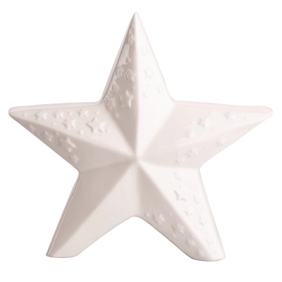 
                                            White porcelain star with relief 18,5x7,5x18 cm
                                            