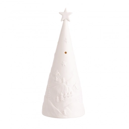 Porcelain christmas tree with led light 7,5x7,5x16,5 cm