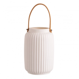 Porcelain lantern with LED lighting 13x13x20 cm