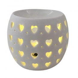 Porcelain oil burner, heart design 10,5x10,5x8,5 cm