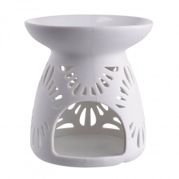 Porcelain oil burner, stripes design 11x11x11,5 cm