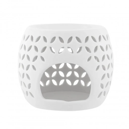 Porcelain oil burner, leaf decoration, 10,5x10,5x8,5 cm