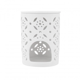 Porcelain oil burner, flower decoration, 8,5x8,5x12 cm