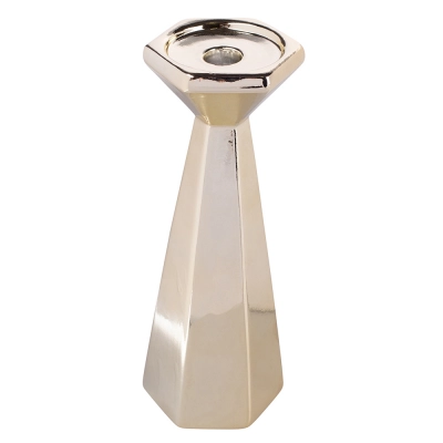 
                                                Gold conical candle holder 9x9x24,5 cm
                                                