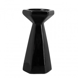 Black conical candle holder 8,5x8,5x17,5  cm