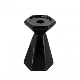 Black conical tapered candle holder 8,5x8,5x13  cm