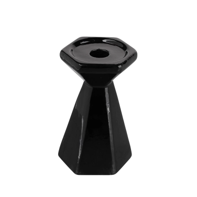 
                                            Black conical tapered candle holder 8,5x8,5x13  cm
                                            